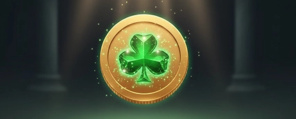 HeroSpin χρυσό νόμισμα με τριφύλλι